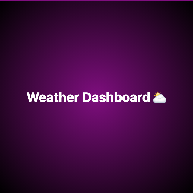 portfolio screenshot of weather-dashboard application